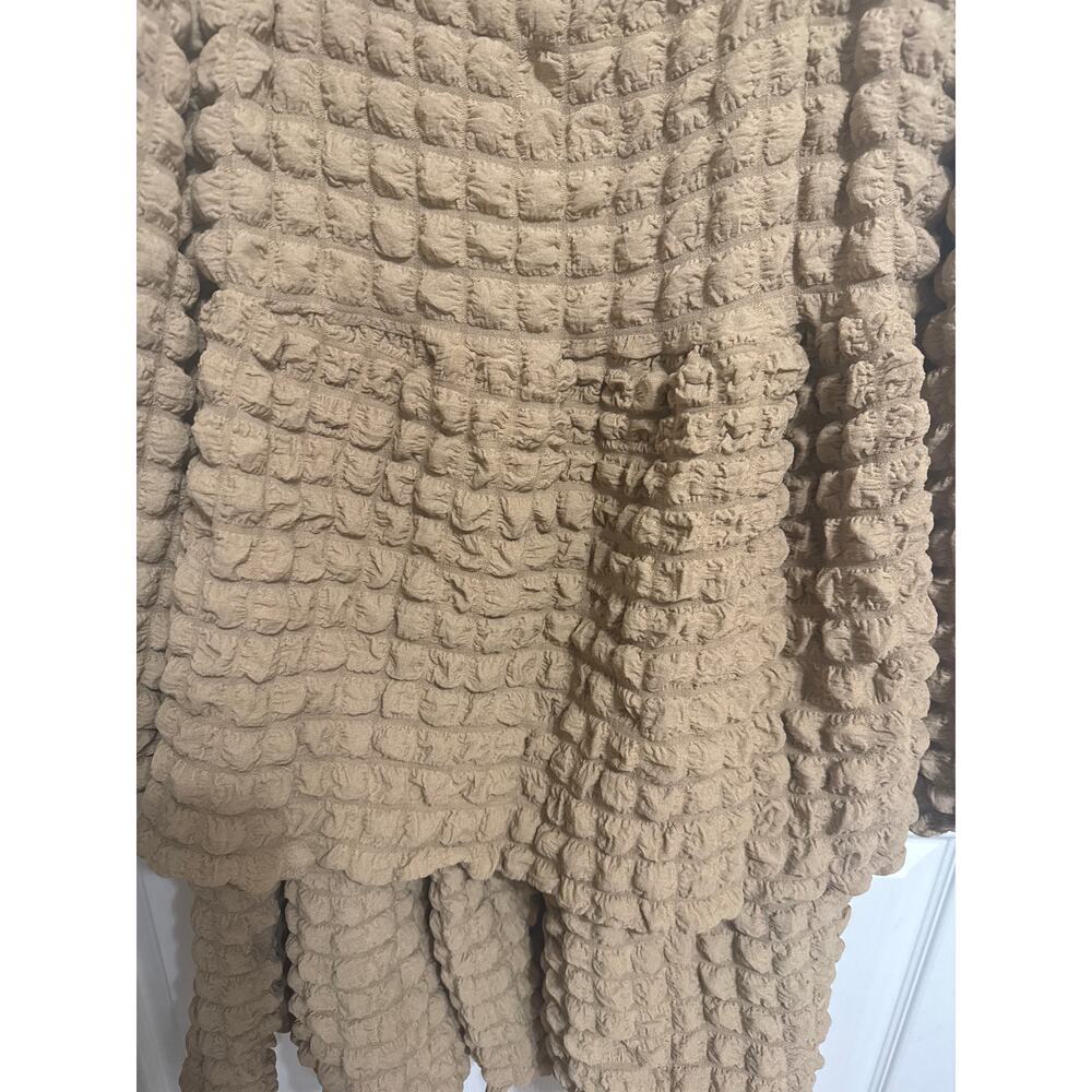 Simply Southern NWT Bubble Ruffle Mini Dress Size Large Brown Flowy Boho - Picture 3 of 11